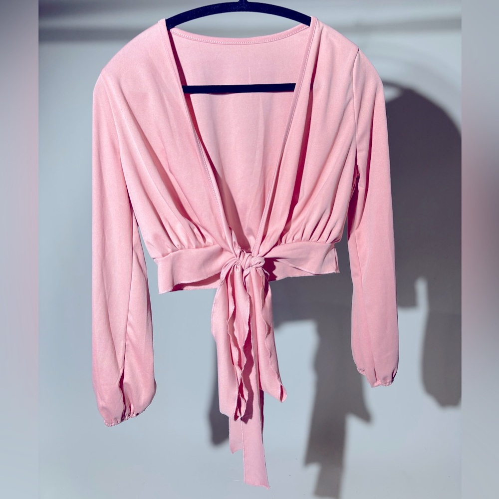 Pink Tie Front (or wrap) Top